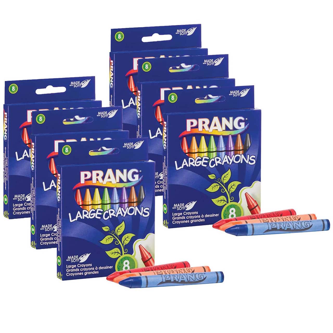 12 Packs: 6 Packs 8 ct. (576 total) Prang® Large Soybean Crayons